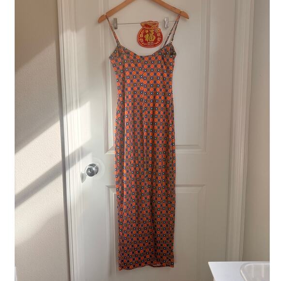 RESA Geometric Cortez Summer 2024 Midi Dress Medium Resort Vacation - Picture 3 of 5